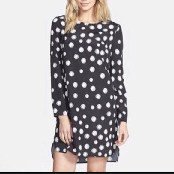 Wayf NWT Polka Dot Long Sleeve Mini Dress - Picture 1 of 7